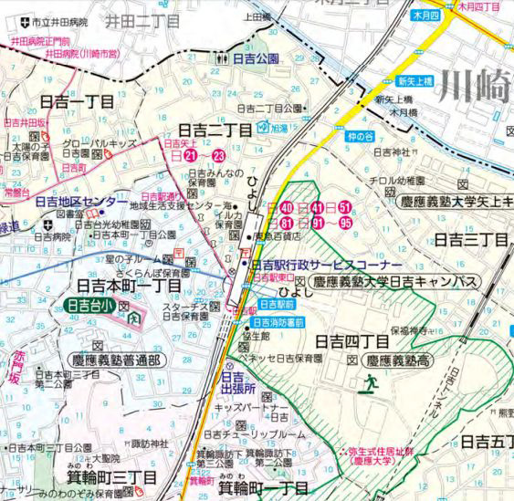 日吉・綱島住民はぜひダウンロードしたい！身近な地図とバスの路線図