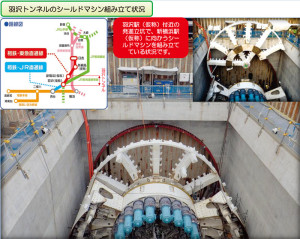 羽沢トンネル（羽沢～新横浜）におけるシールドトンネル掘削の様子（「神奈川東部方面線だより」第4号より）