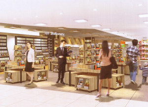 リニュ―アル後の「天一書房日吉店」のイメージ。文具売り場が大幅に増強される（同店提供）