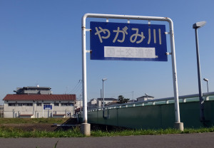 矢上川は横浜・川崎の互いから対岸が目の前に見える（一本橋）