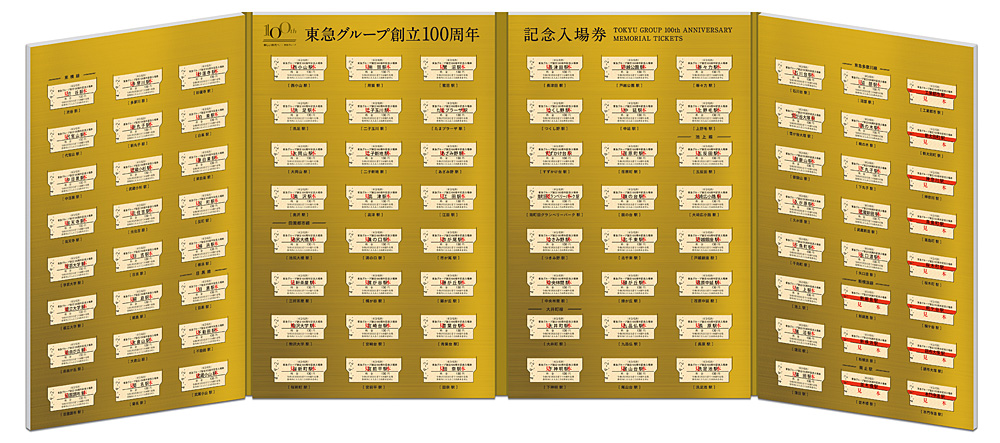 東急100周年で全96駅セットの「記念入場券」、一足早く新綱島も登場