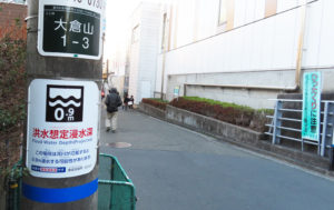 大倉山1丁目の大倉山駅付近は「0.9m」。歩行する際わずか「0.5ｍ」（大人の膝）程度でも避難が困難になるケースがあるという