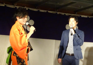 相方の松陰寺太勇さんとともに結成したお笑いコンビ「ぺこぱ」として地元・高田天満宮のステージに立ったことも（‎2018‎年‎10‎月‎）