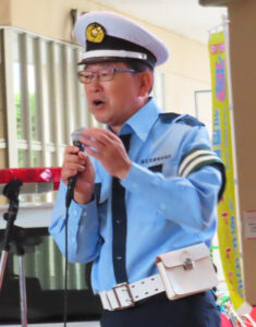 港北交通安全協会の嶋村公（ただし）代表理事（神奈川県議会議員）が、「キャンペーンは季節ごとに行うが、交通安全は毎日のこと。港北区から交通事故をゼロに」と呼び掛けていました
