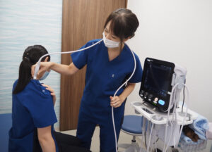 超音波装置（エコー）も導入。内科、整形外科ともに役立つ検査を行うことができるという