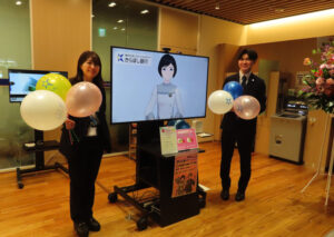 デジタル戦略部の登喜日菜子さん（左）と藤田和希さん。若手IT担当として「きらぼし銀行」のデジタル化を推進している（アバターはAVITA株式会社による）