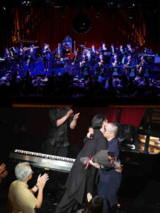 慶應義塾大学のK.M.P.ニューサウンドオーケストラ（上）のオープニングも印象的なシーンを演出。多くの来場者、また池田さんにとっても忘れられない一日となった（同、ワンダーウォール横浜提供）